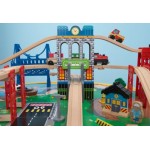 Set trenulete City Explorer KidKraft cu masuta de joaca din lemn Set trenulete City Explorer KidKraft cu masuta de joaca din lemn